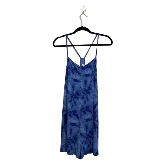 Old Navy NWT Navy Blue Tie-dye Racerback Romper Large Women’s - Picture 1 of 12